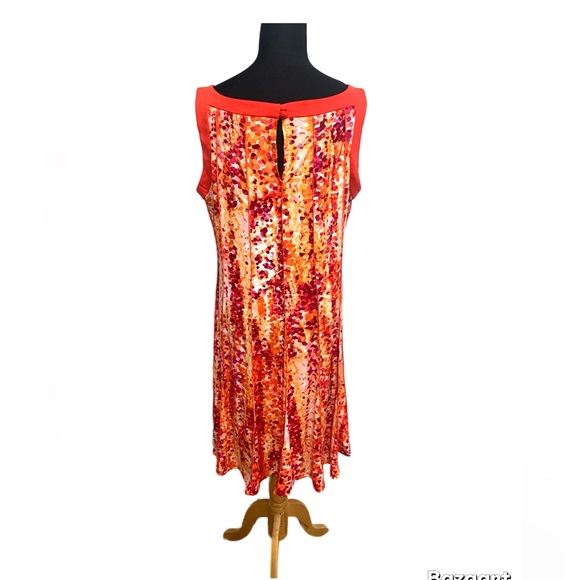 Glamour Red and Orange Backless Dress sz 14 - Picture 3 of 9